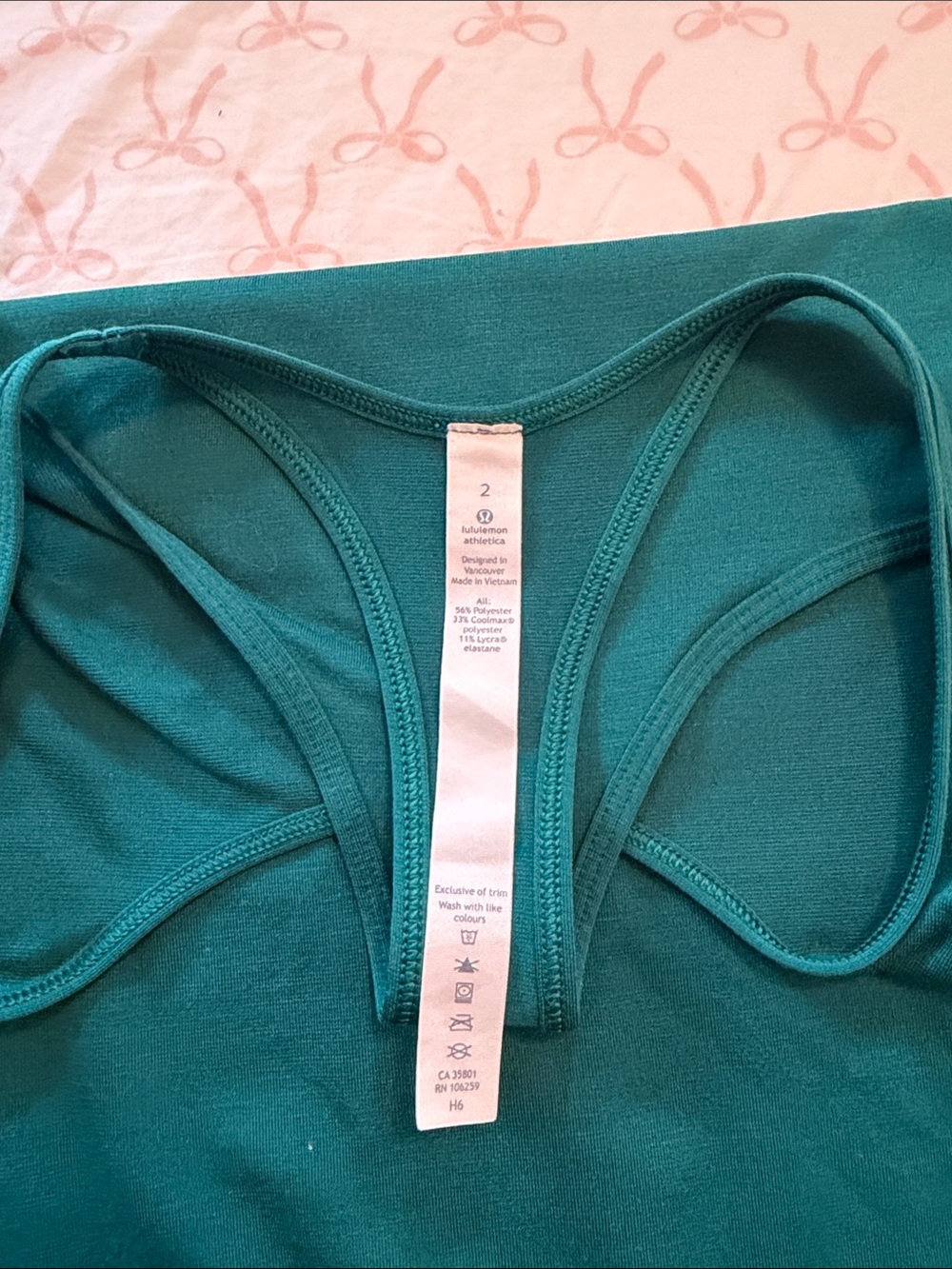 Green Lululemon Racerback Tank - Picture 3 of 3